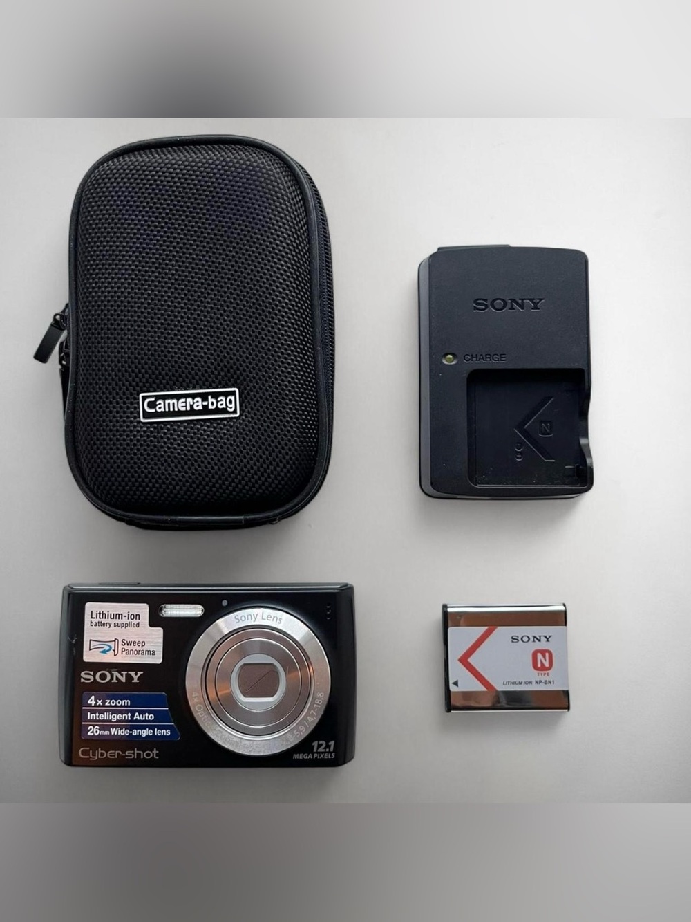mint Sony cybershot DSC-W510 black camera with Battery, Case, Charger included